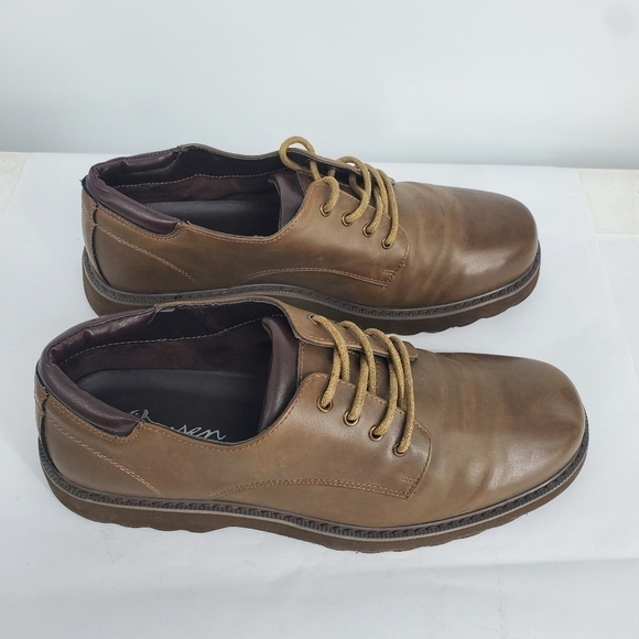 Jousen Milan Men's Oxford Shoes Size 11 Round Toe Lace Up Brown - Picture 8 of 13